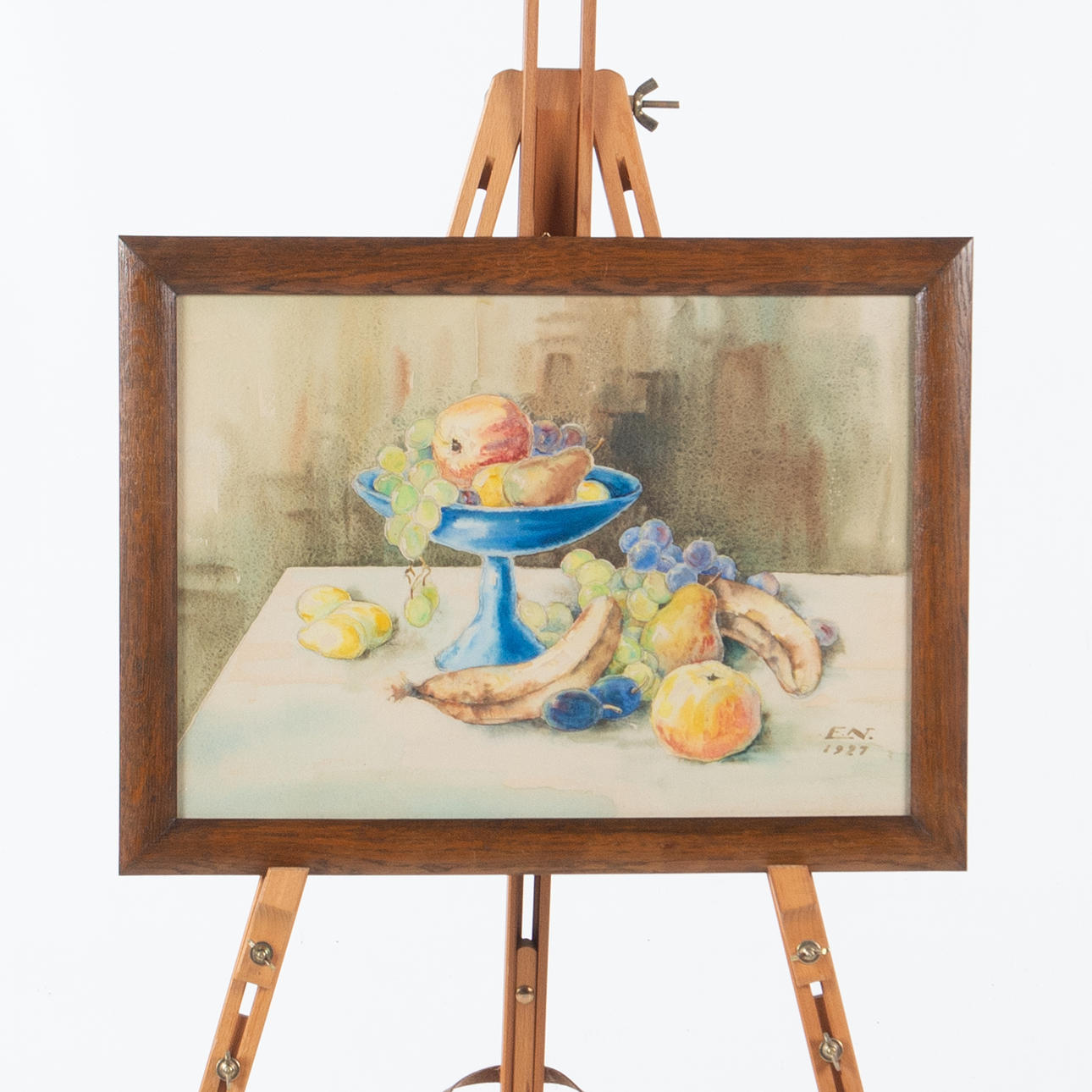 OIDENTIFIERAD KONSTNÄR. Watercolour, still life, signed E.N 1927.