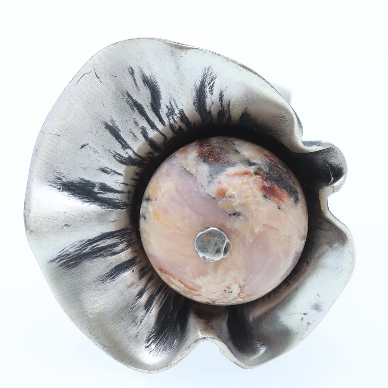 RING, pink opal, sterling silver, Gdansk, Poland.