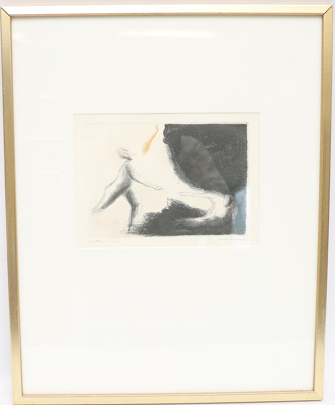 GÖSTA EHRENBERG. "Grottan" etching, signed and numbered, dated 87.