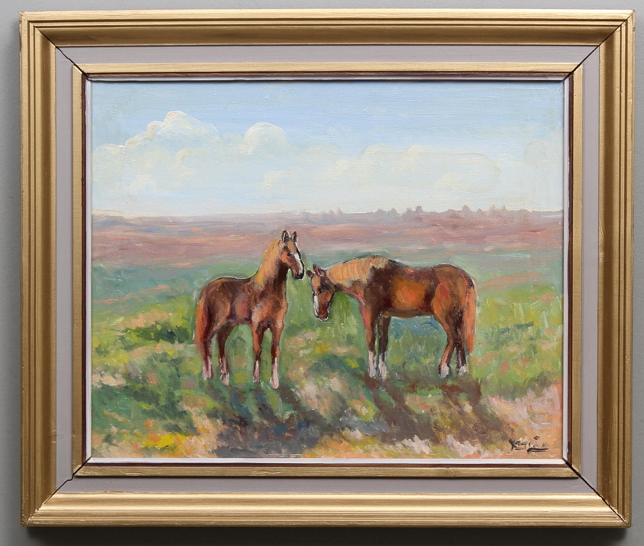 ÅKE WICKSTRÖM. 2 st, "Rökande pojke" samt "Betande hästar". Olja på duk. Signerade X-ström.
