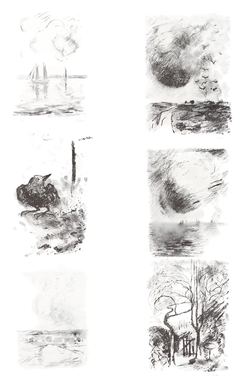GUSTAV ARNE. Lithographs, 6 pcs, numbered, signed G Arne.