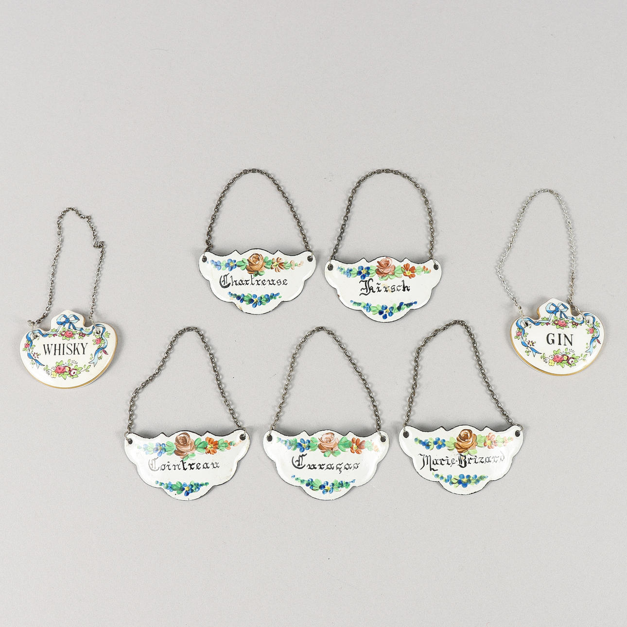 BOTTLE LABELS porcelain and enamel.