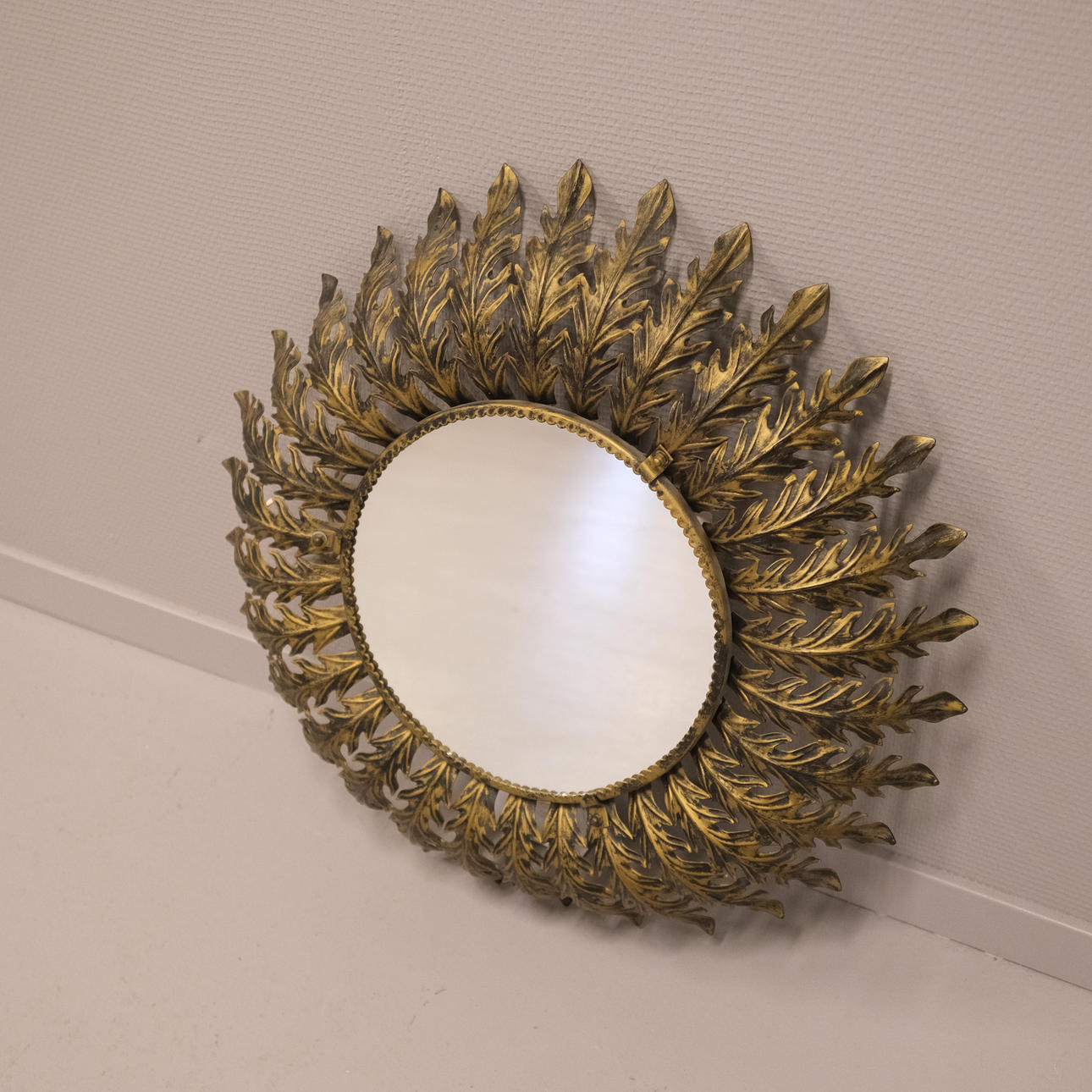 WALL LAMP / CEILING LIGHT WITH MIRROR GLASS, 20TH CENTURY.