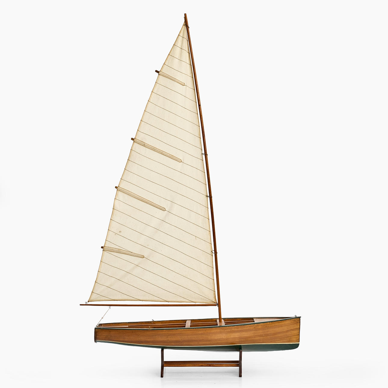 BOAT MODEL, sailboat, 20th century, on stand.