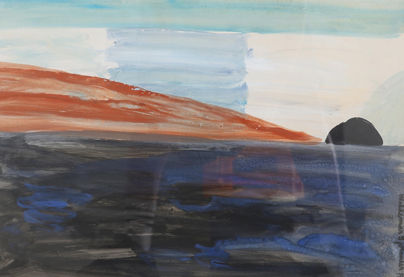 WALDEMAR SJÖLANDER. Gouache, figure, signed and dated 1961.