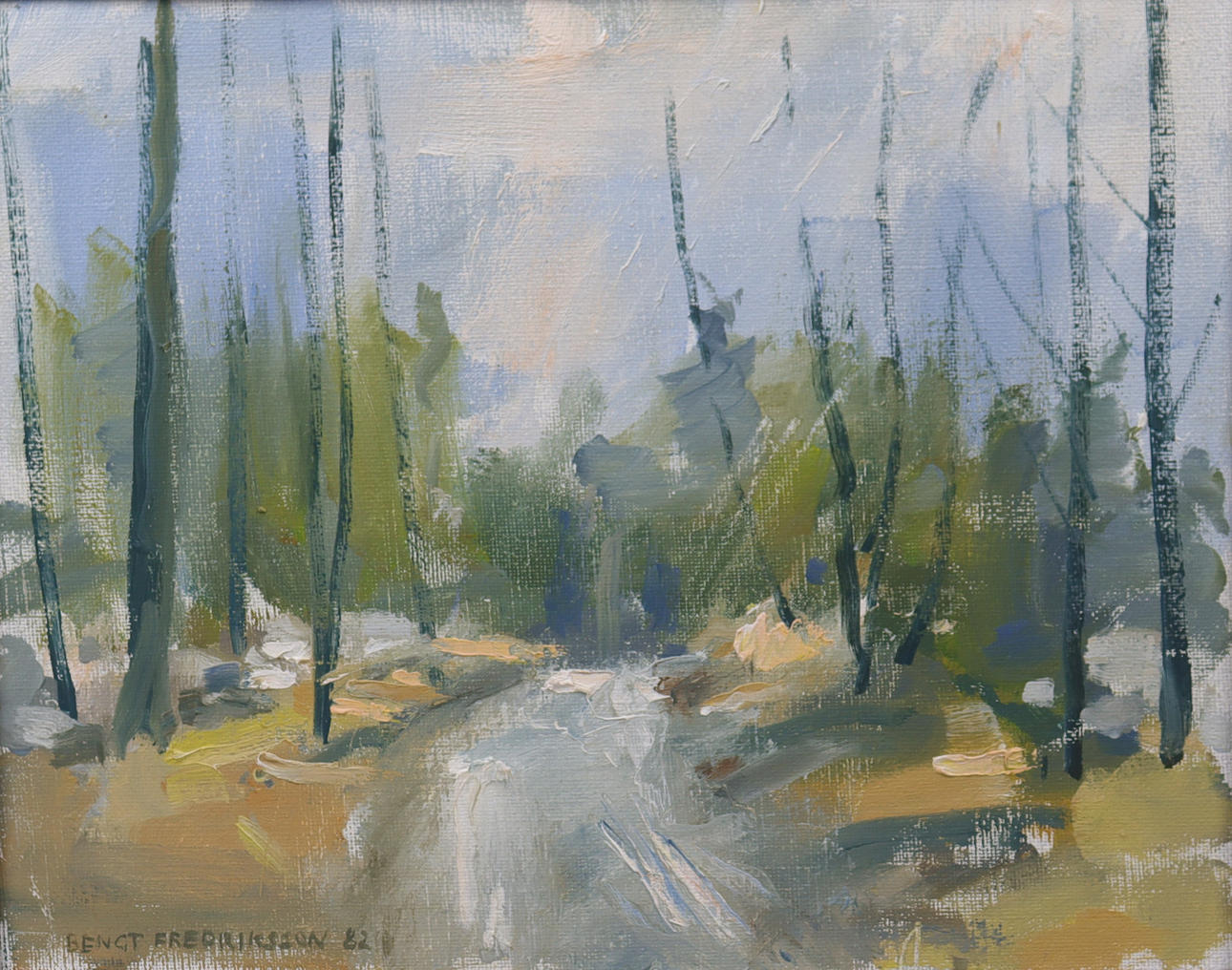 BENGT FREDRIKSSON. oil on canvas, forest road.