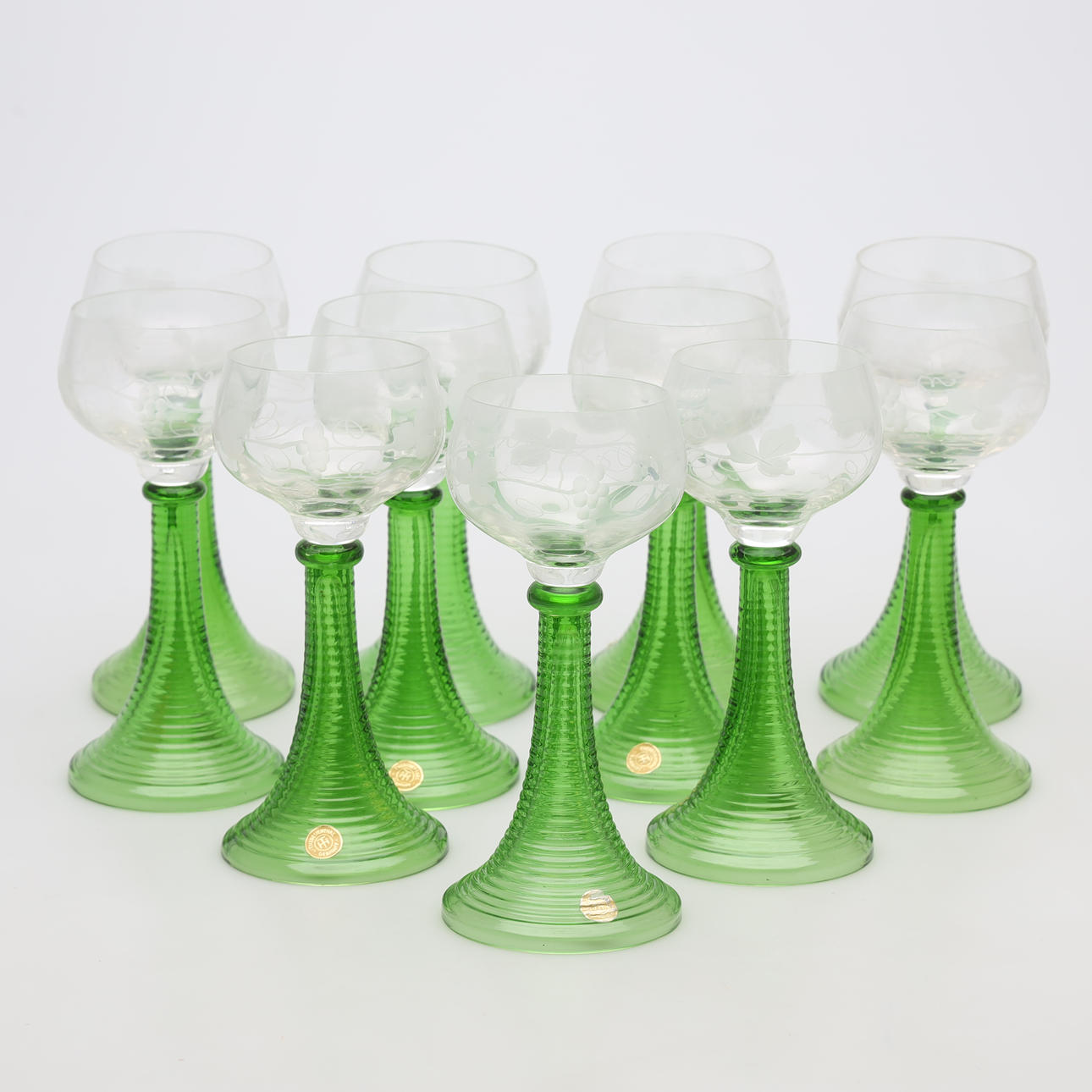 RÖMER glasses, 11 pcs, Theresienthal, Germany.