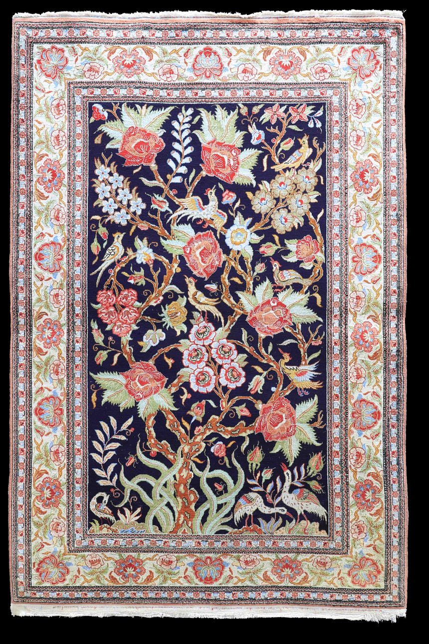 MATTA, persisk, äldre ghom, silke, 160 x 106 cm.