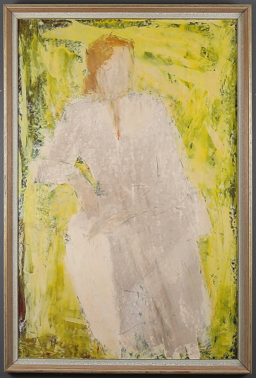 ARNE OLSSON. "Konfirmanden", olja på pannå, monogramsignerad.