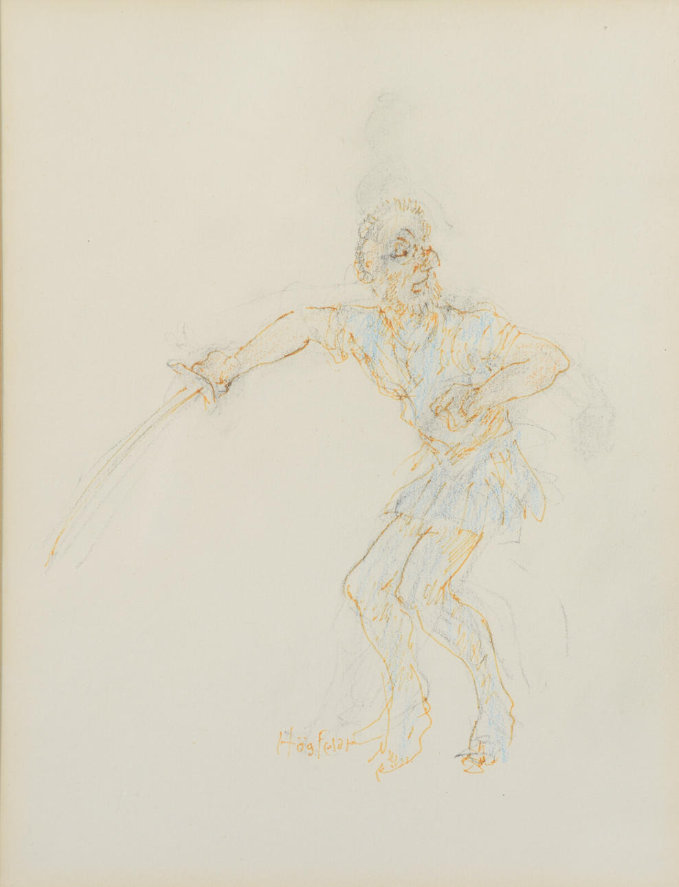 ROBERT HÖGFELDT. Roman soldier, drawing, signed.