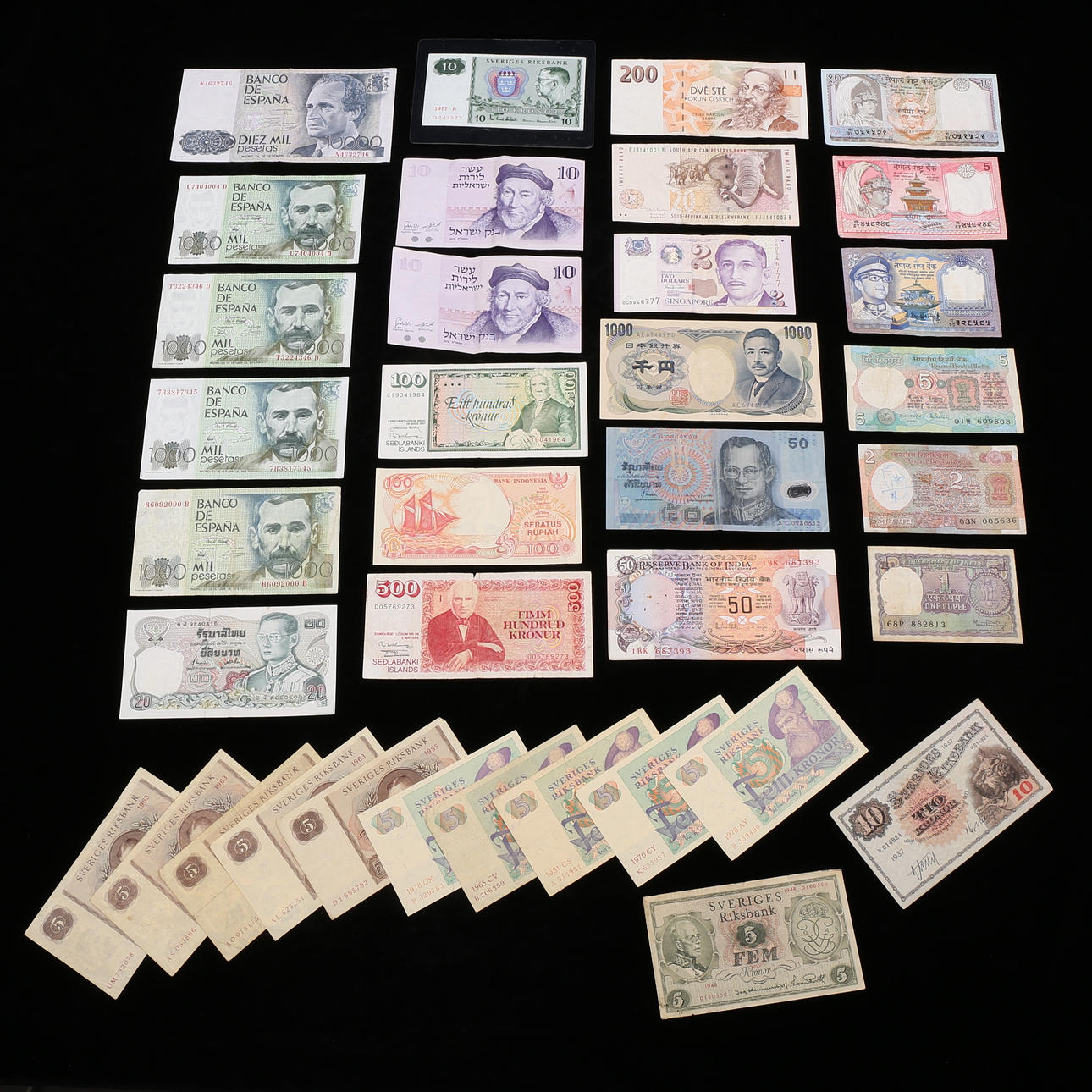 BANKNOTES, 36 pcs, mixed countries, 20th century.