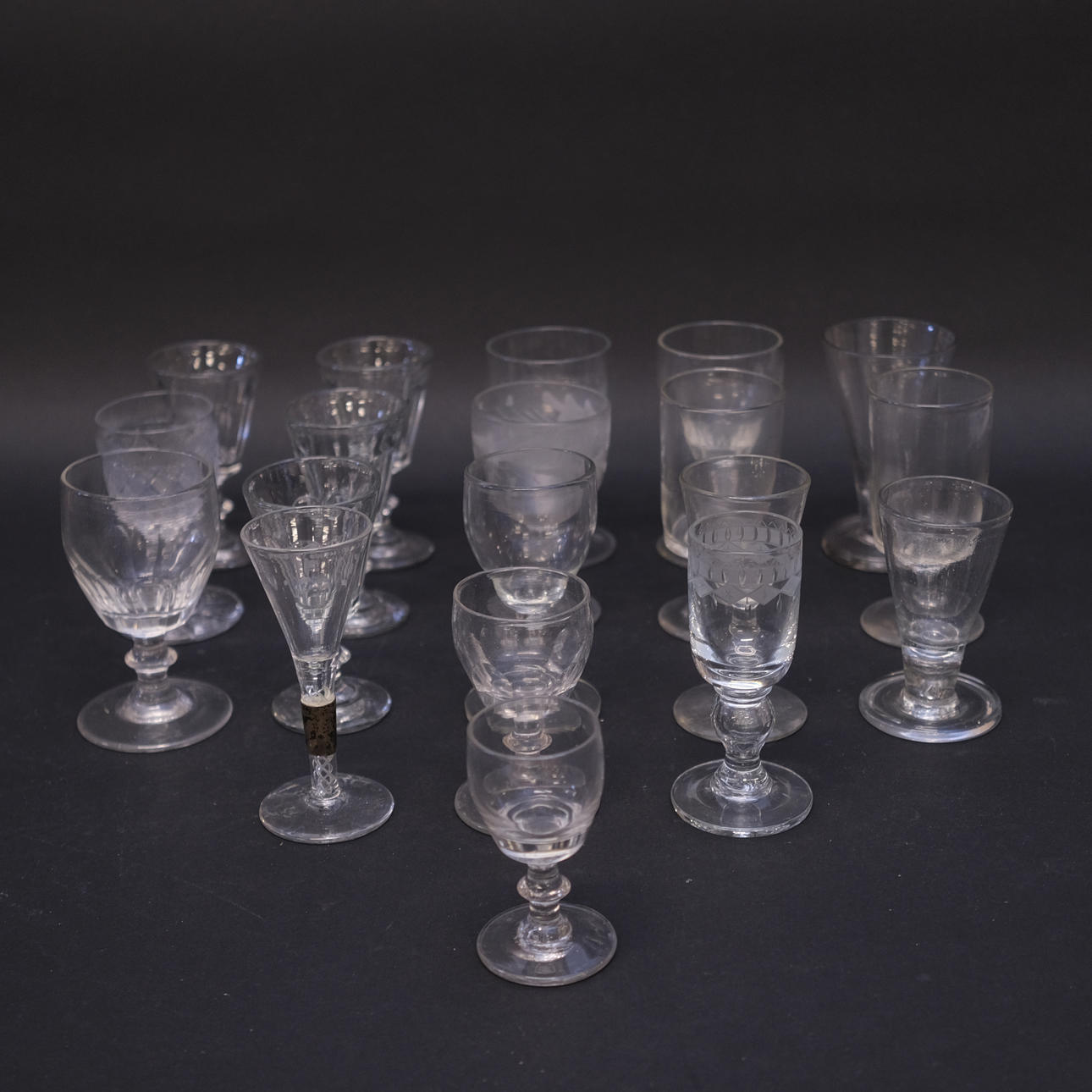 19 OLDER GLASSES, MOSTLY 19TH CENTURY.