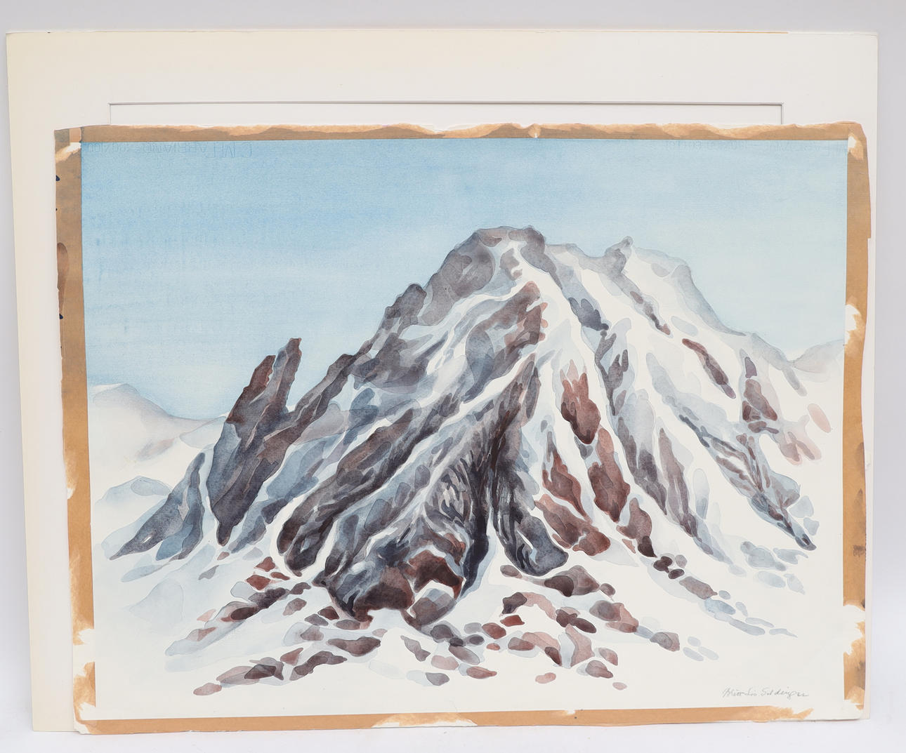BRITT-LIZ SELDINGER. Mountain, watercolour, signed.