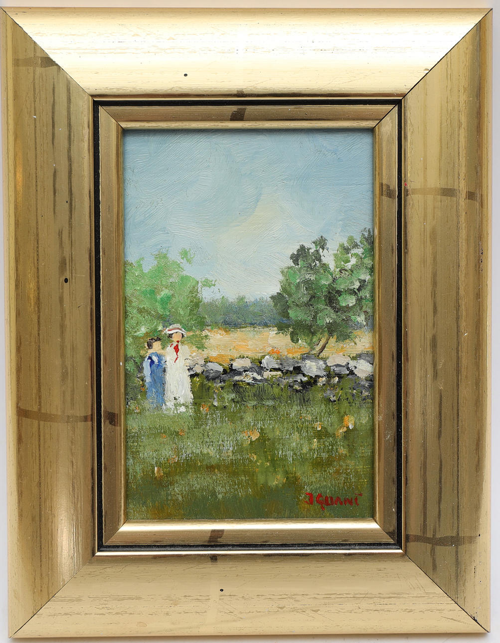JAN QUANT. "Vid arontorp" oil painting on panel, signed.