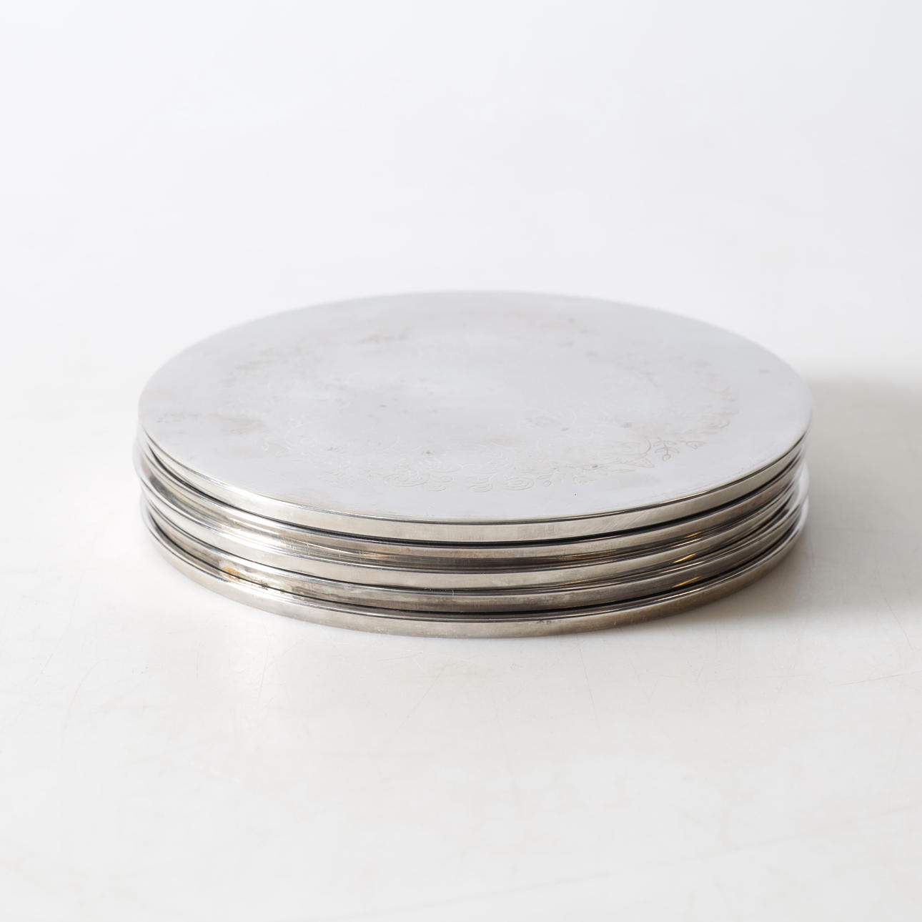 TRIVETS, 5 pcs, nickel silver, 20th century.