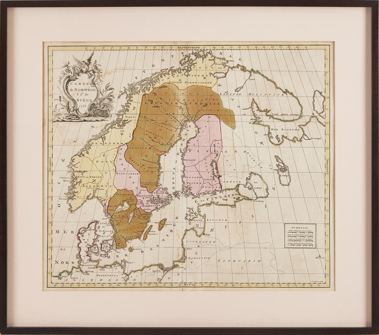 MAP. "Carte de Norwége & 2:e de Suéde 1755, John Gibson.