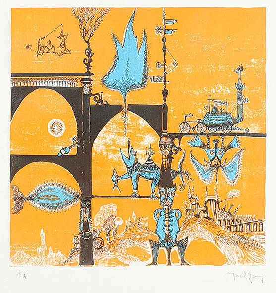 MARCEL GENAY (1929-1993): Composition, signed, EA, colour lithograph.