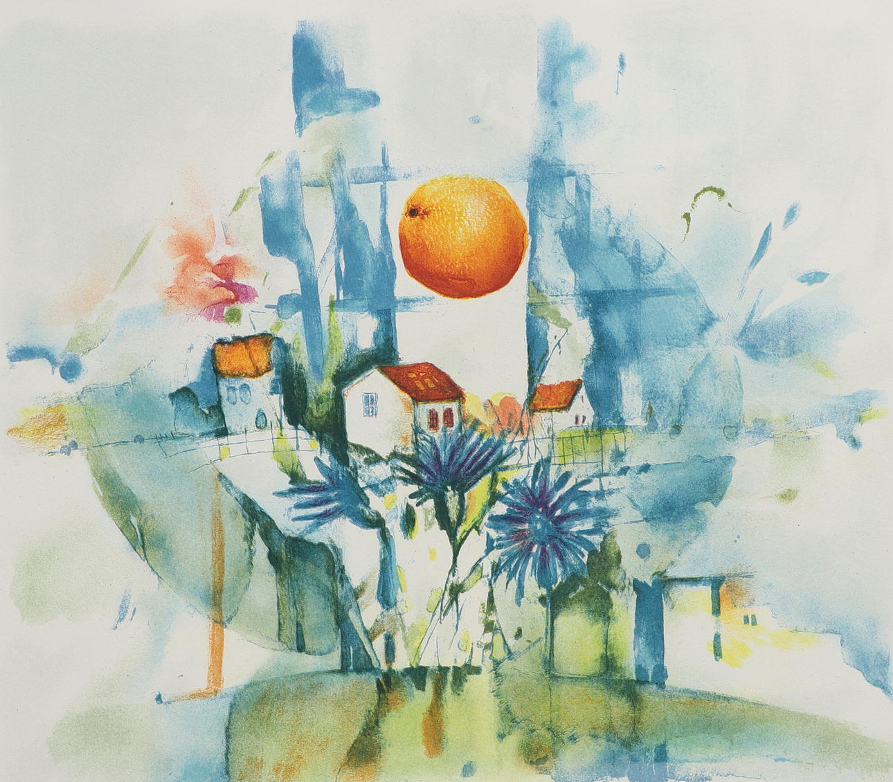 SMAIL AJKUNIC. Colour lithograph, composition, signed, EA.