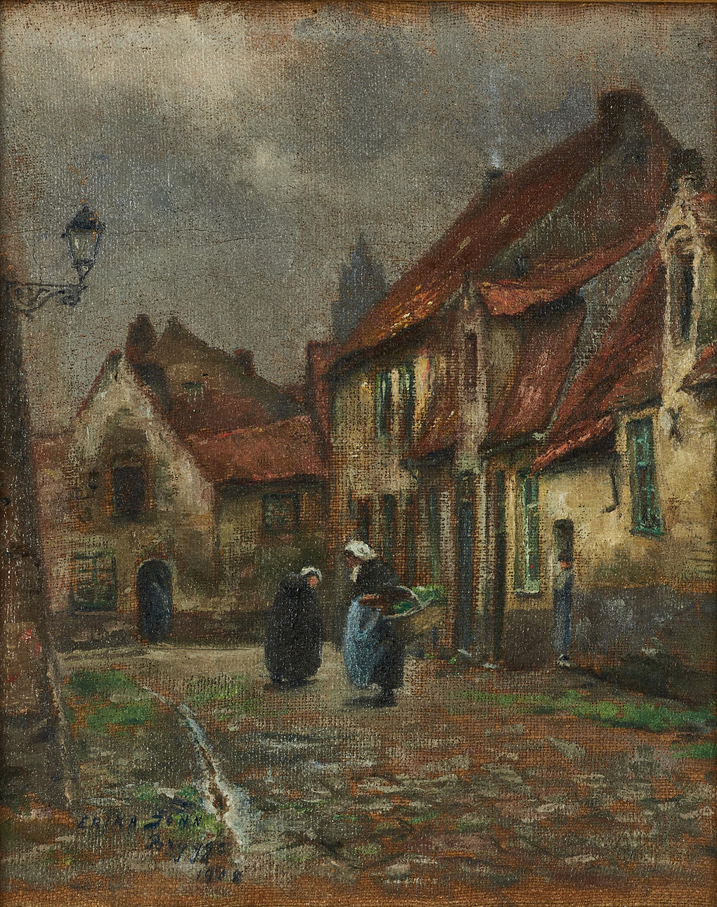 ERIKA JONN (1865-1931). Bridge, signed and dated, 1908, oil on canvas.