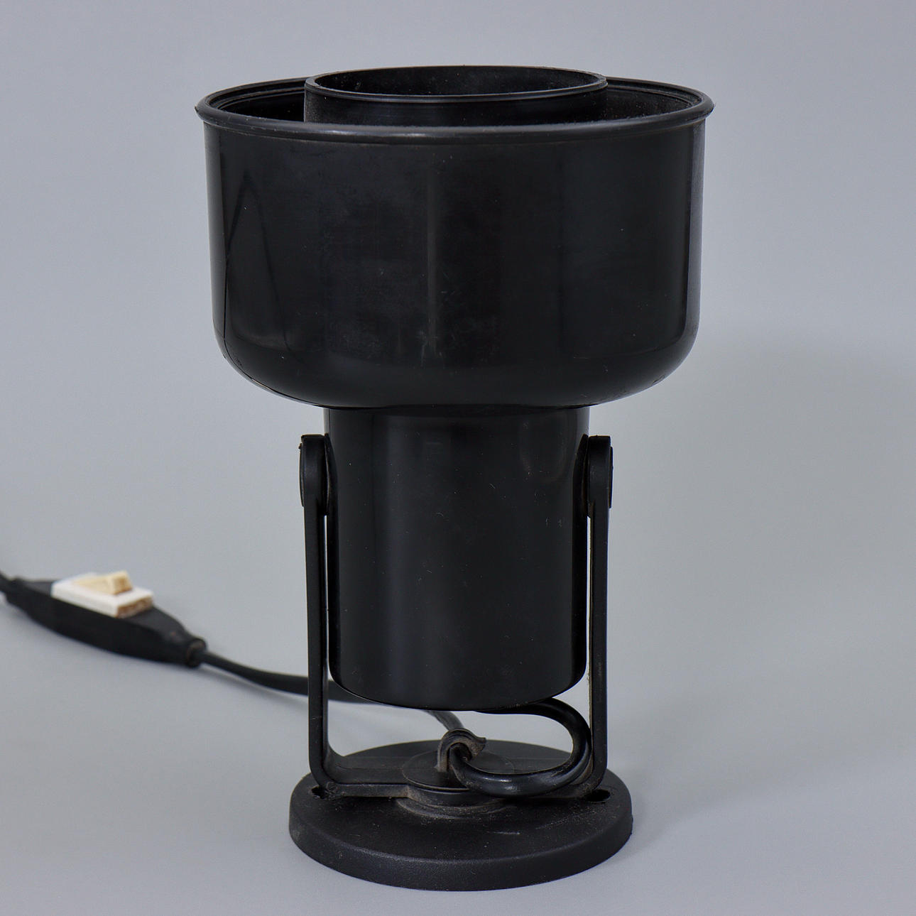 RETRO BLACK WALL LAMP, PLASTIC, 1970s.