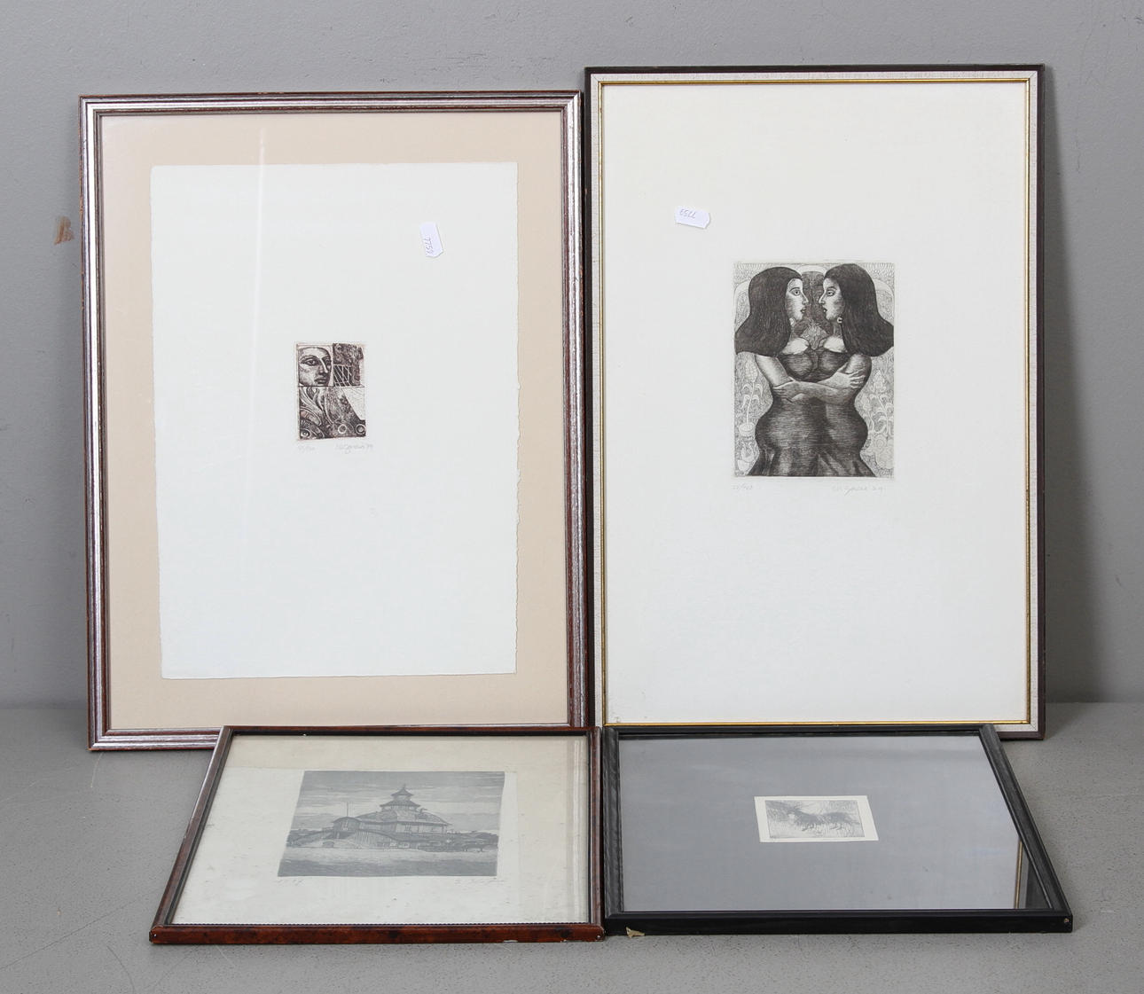 PARTI ETSNINGAR/TORRNÅL, 5 st. B.la. PETER RANERS, W.GARCIA (2 st), E.HÄGER, ÅSA B.