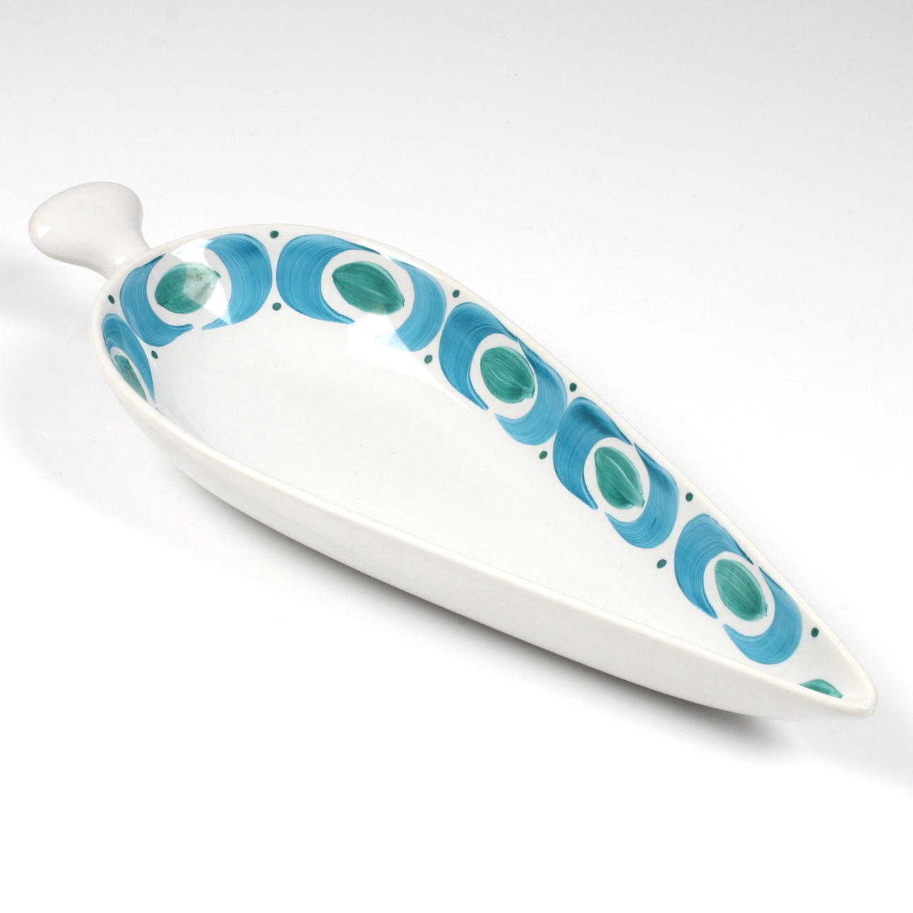 STIG LINDBERG. Dish, porcelain, "Blå båge", Gustavsberg.