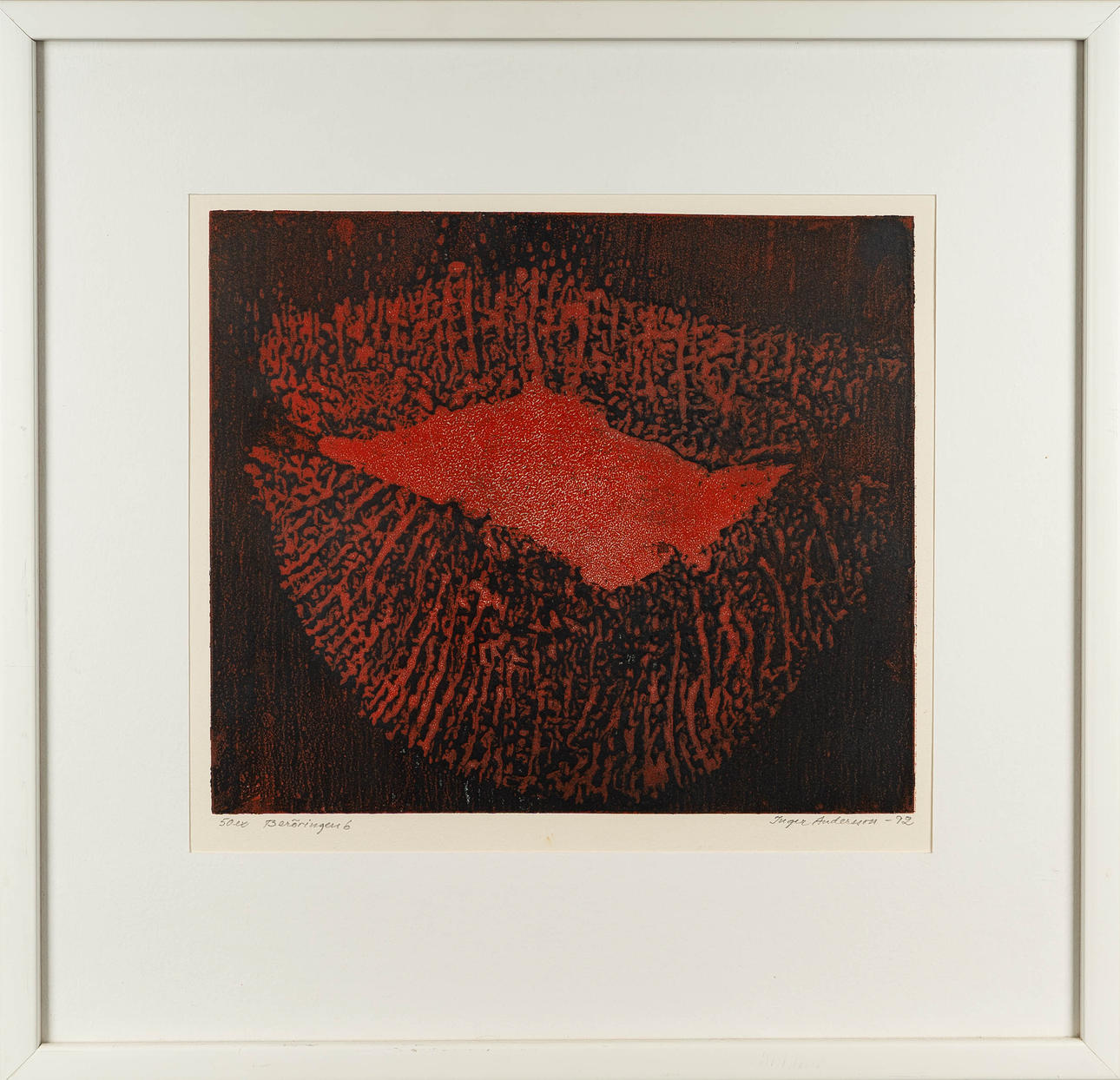 INGER ANDERSSON. Etching, "Beröringen", signed and numbered 50x.