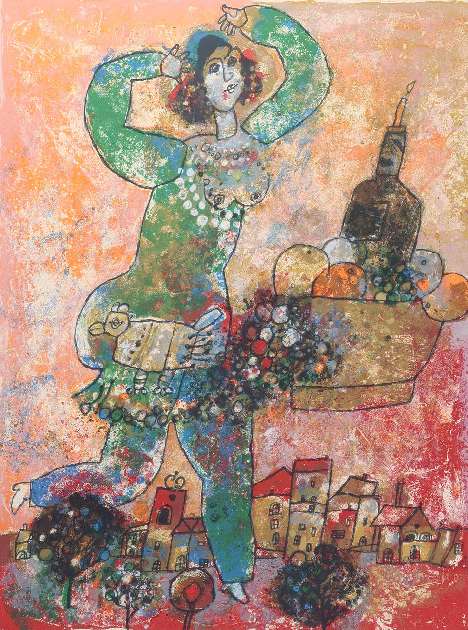 THEO TOBIASSE. Colour lithograph, figurative scene signed, numbered E.A 3/30, 1927-2012.