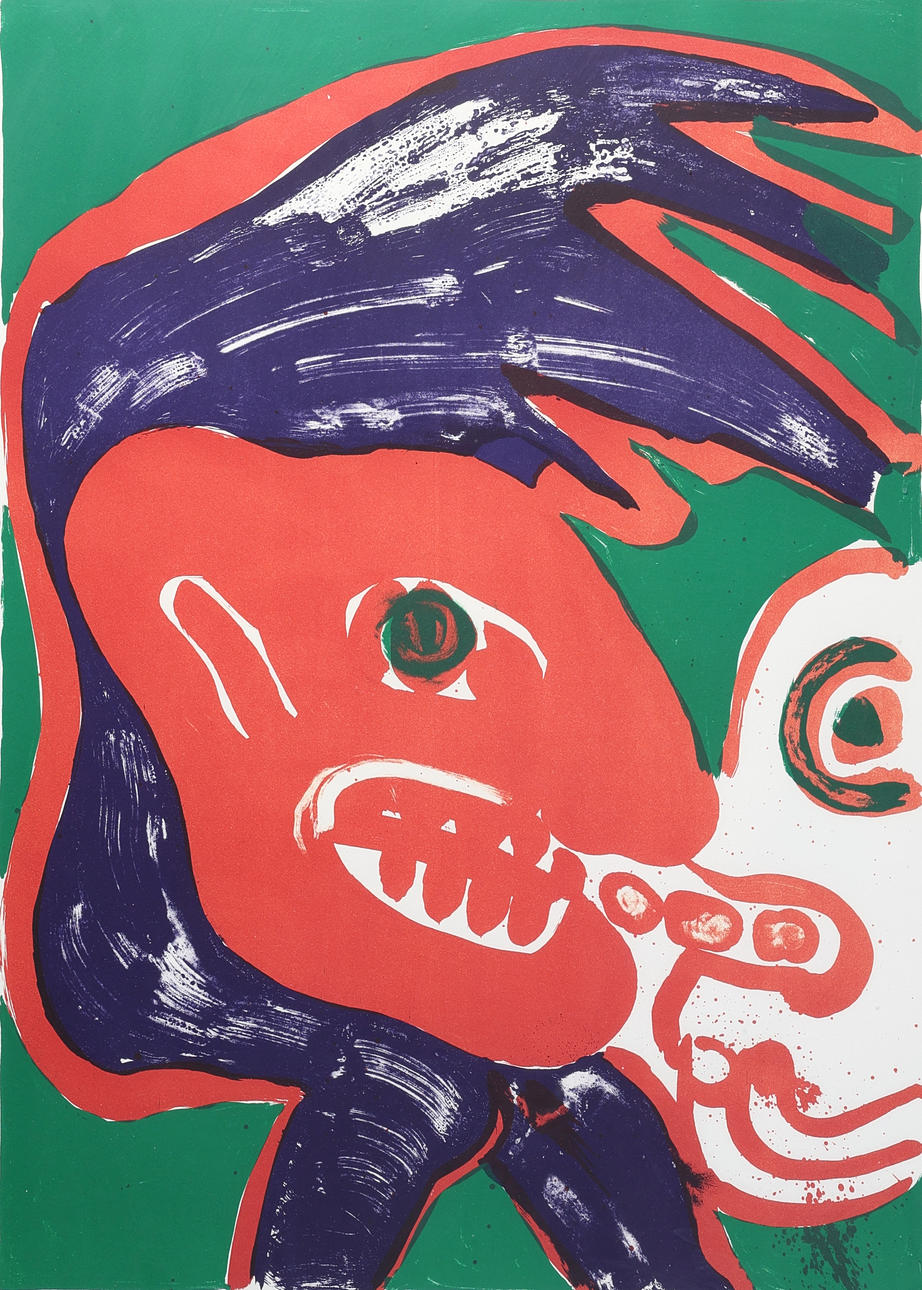 BENGT LINDSTRÖM. Lithograph, EA II/X. Composition with faces. Signed and numbered 79/100.