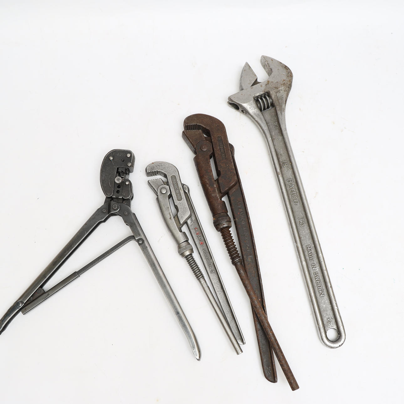 TOOLS, 4 pieces, partly Bahco.
