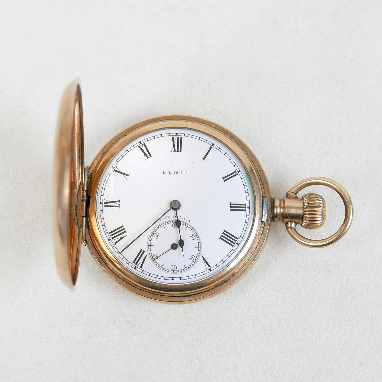 ELGIN GOLD PLATED POCKET WATCH.