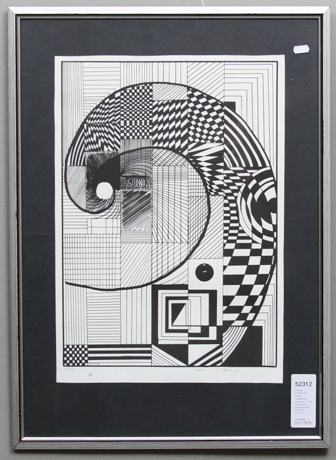 OKÄND KONSTNÄR. "Hook". Färglitografi. Signerad C.T 85 i bilden samt blyertssignerad. Numrerad 27/100.