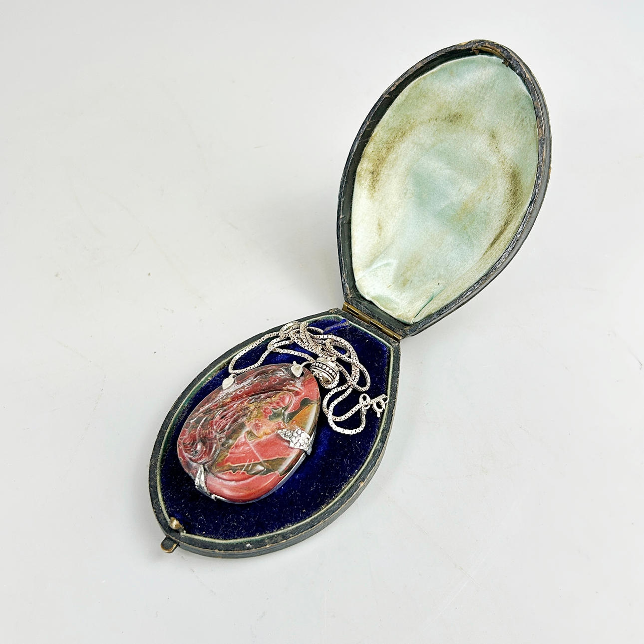 SILVER MOUNTED HARDSTONE CAMEO.