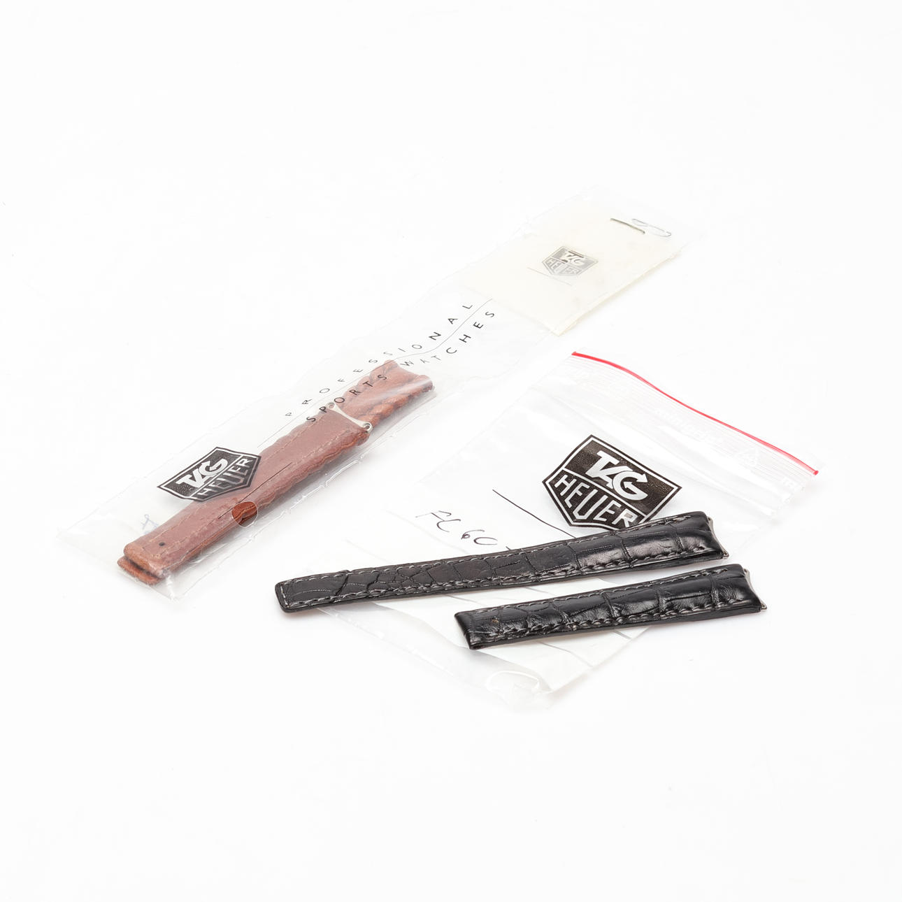 WATCH STRAPS, two, approx. 14 mm, Tag Heuer.