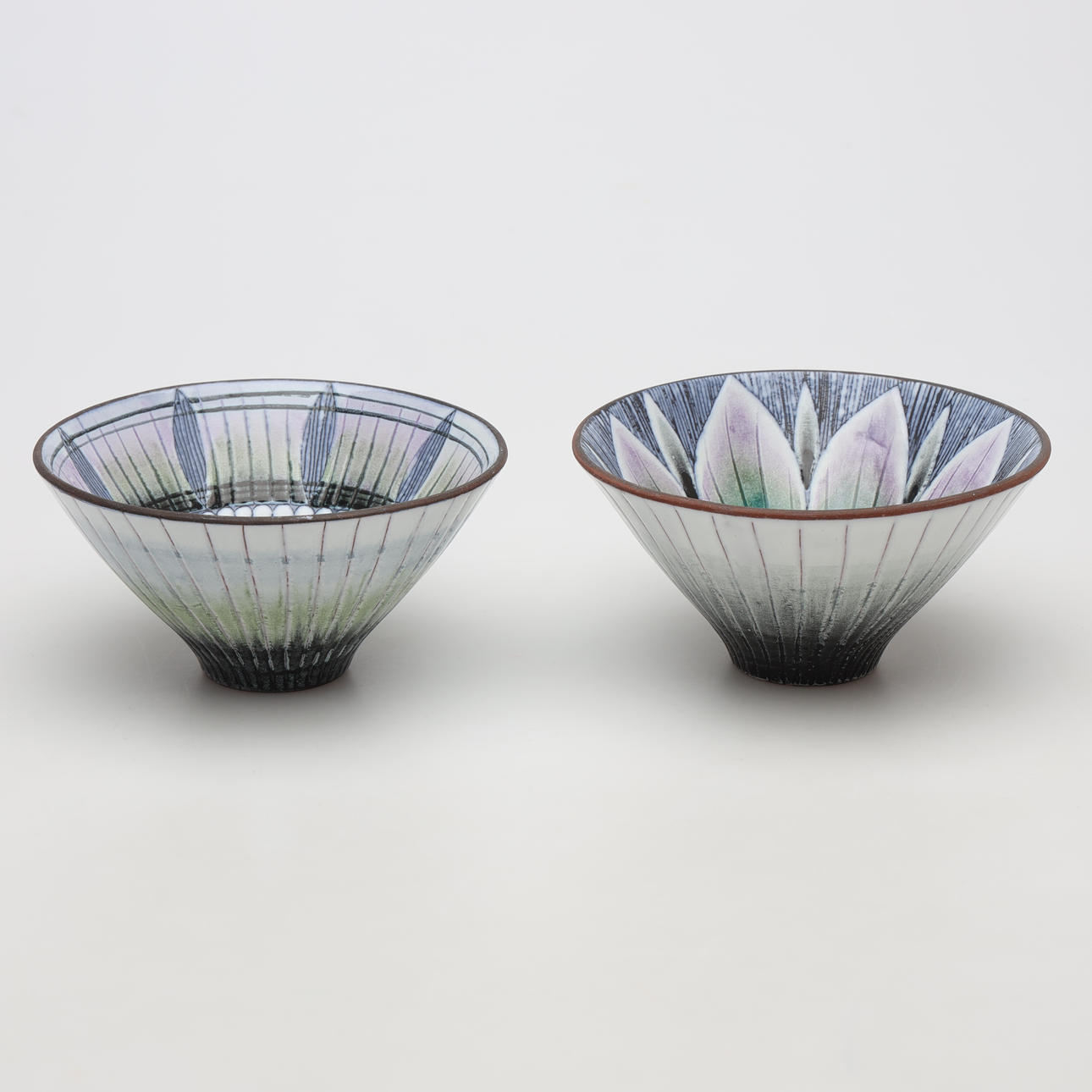 BOWLS, 2 pcs, ceramic, signed.