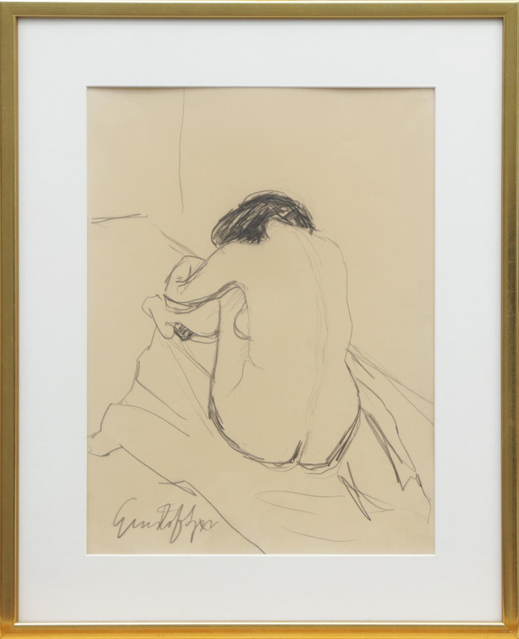 OIDENTIFIERAD KONSTNÄR. DRAWING, signed.