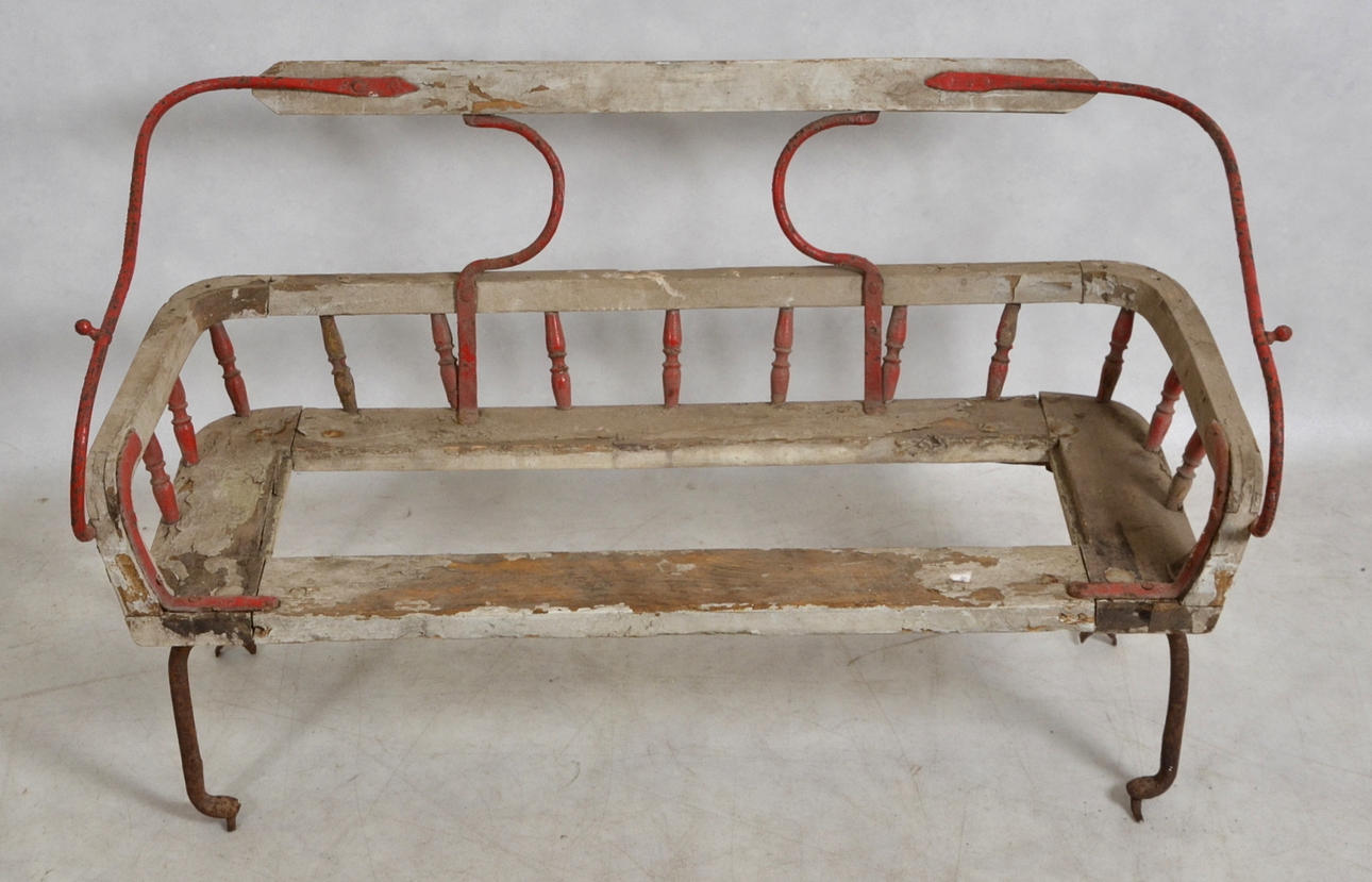 BÄNK, metall och trä, 1800/1900-TAL.