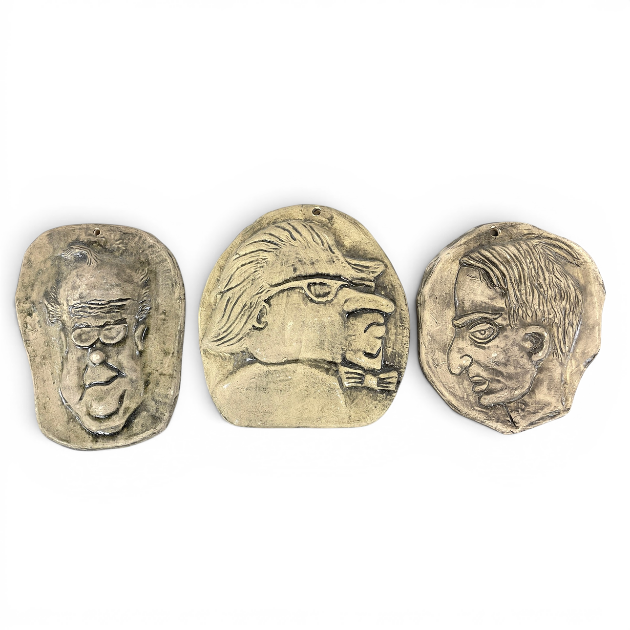 RUNE P (PERSSON). Wall relief, 3 pcs, ceramic, Ekshärad, signed and dated -77/78.