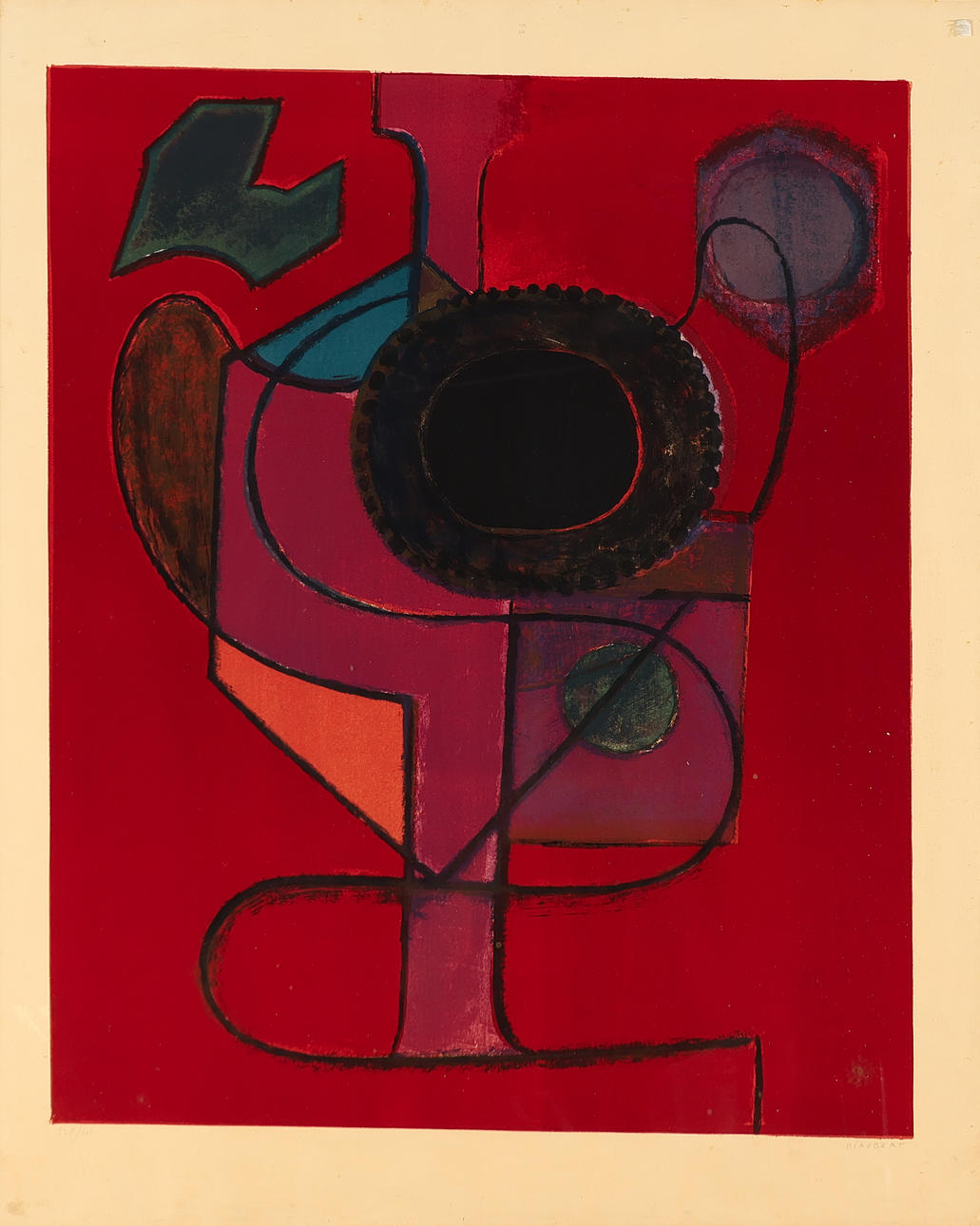 JEAN PIAUBERT (1900-2002). Composition, signed Piaubert. Lithograph 295/400.