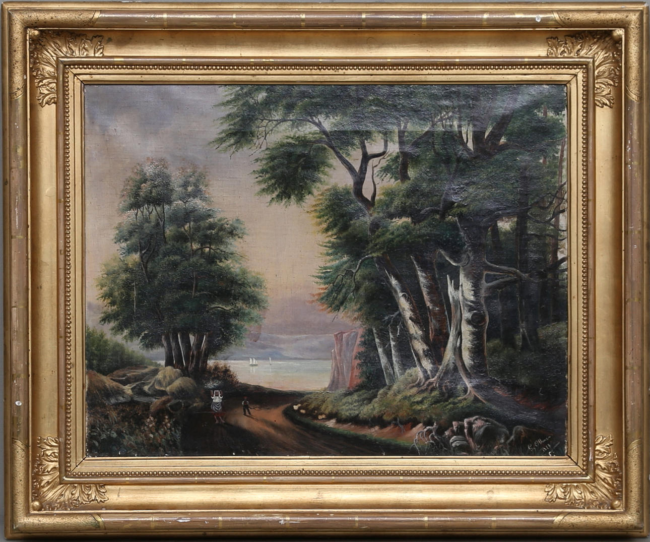 OIDENTIFIERAD KONSTNÄR. Olja på duk, signerad G Ottman och daterad 1878.