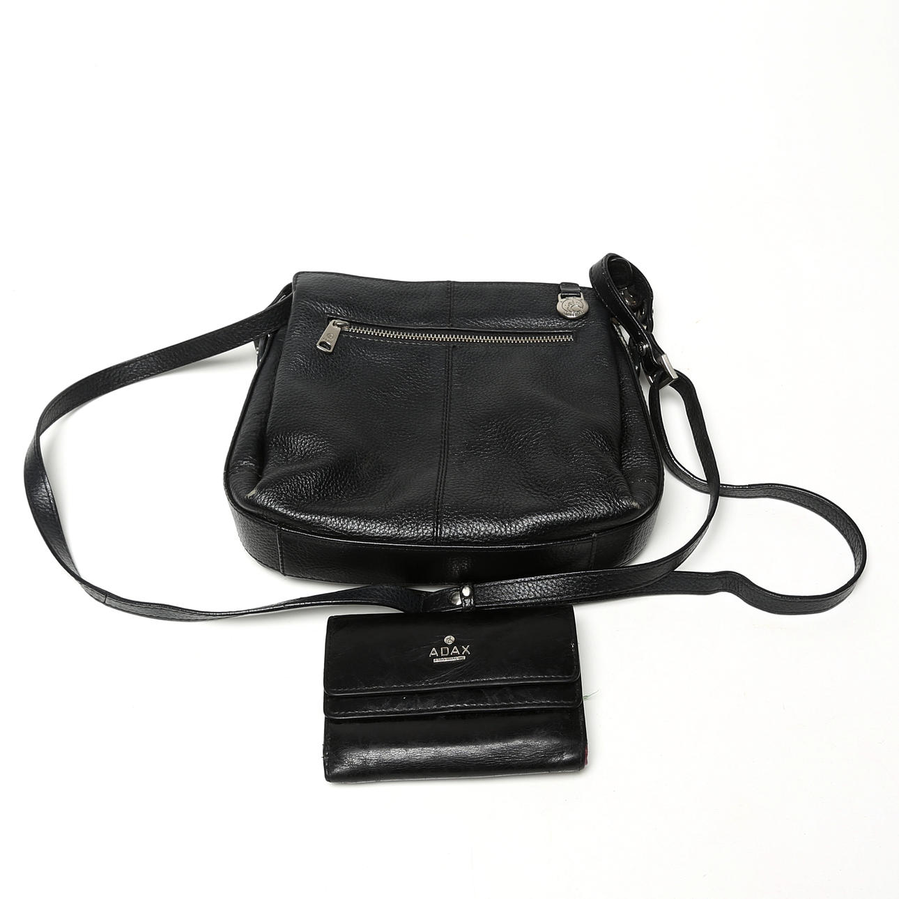 BAG, leather, with WALLET, Adax.