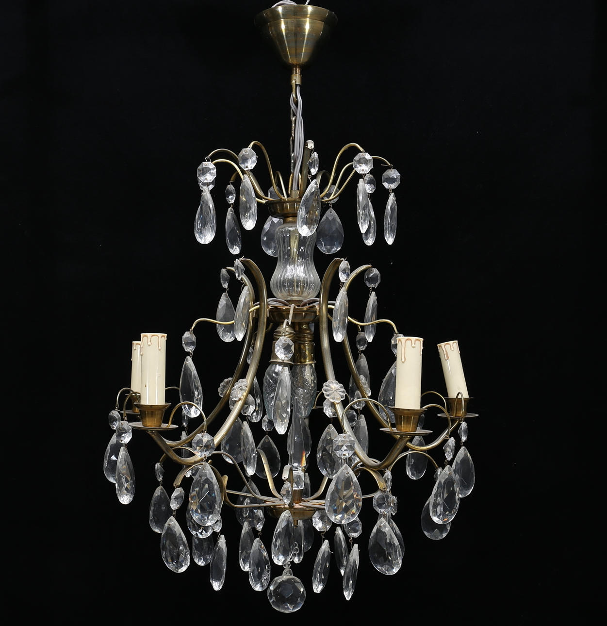 LJUSKRONA, barockstil, 1900-tal, totalhöjd 75 cm.