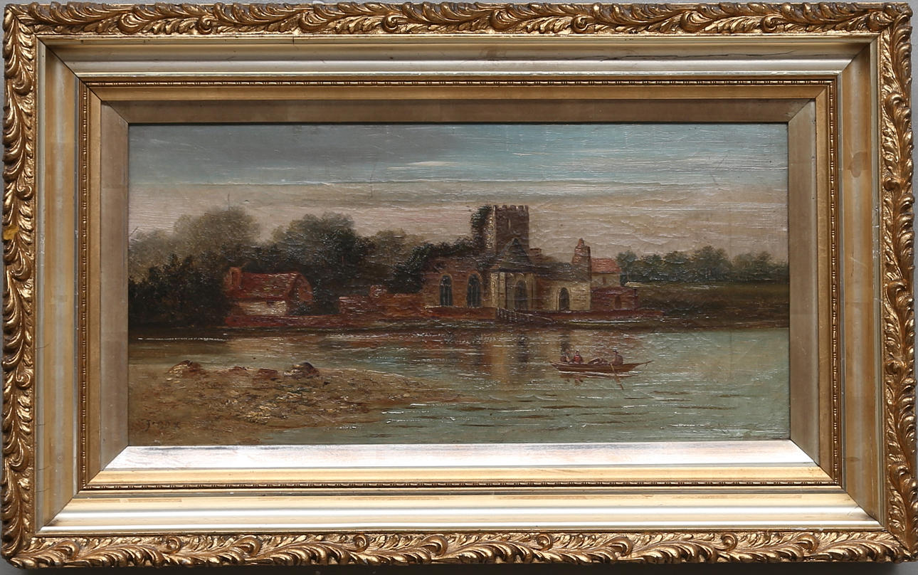 OIDENTIFIERAD KONSTNÄR. Olja på duk duk, 1800-tal, signerad J Cox.