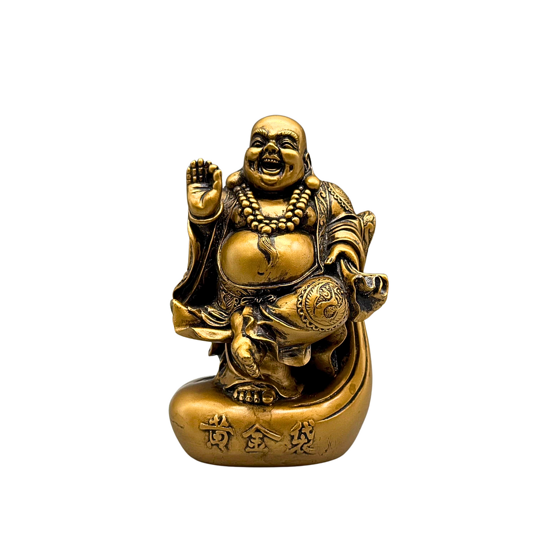 BUDDHA STATUETTE FROM CHINA, MARKED.