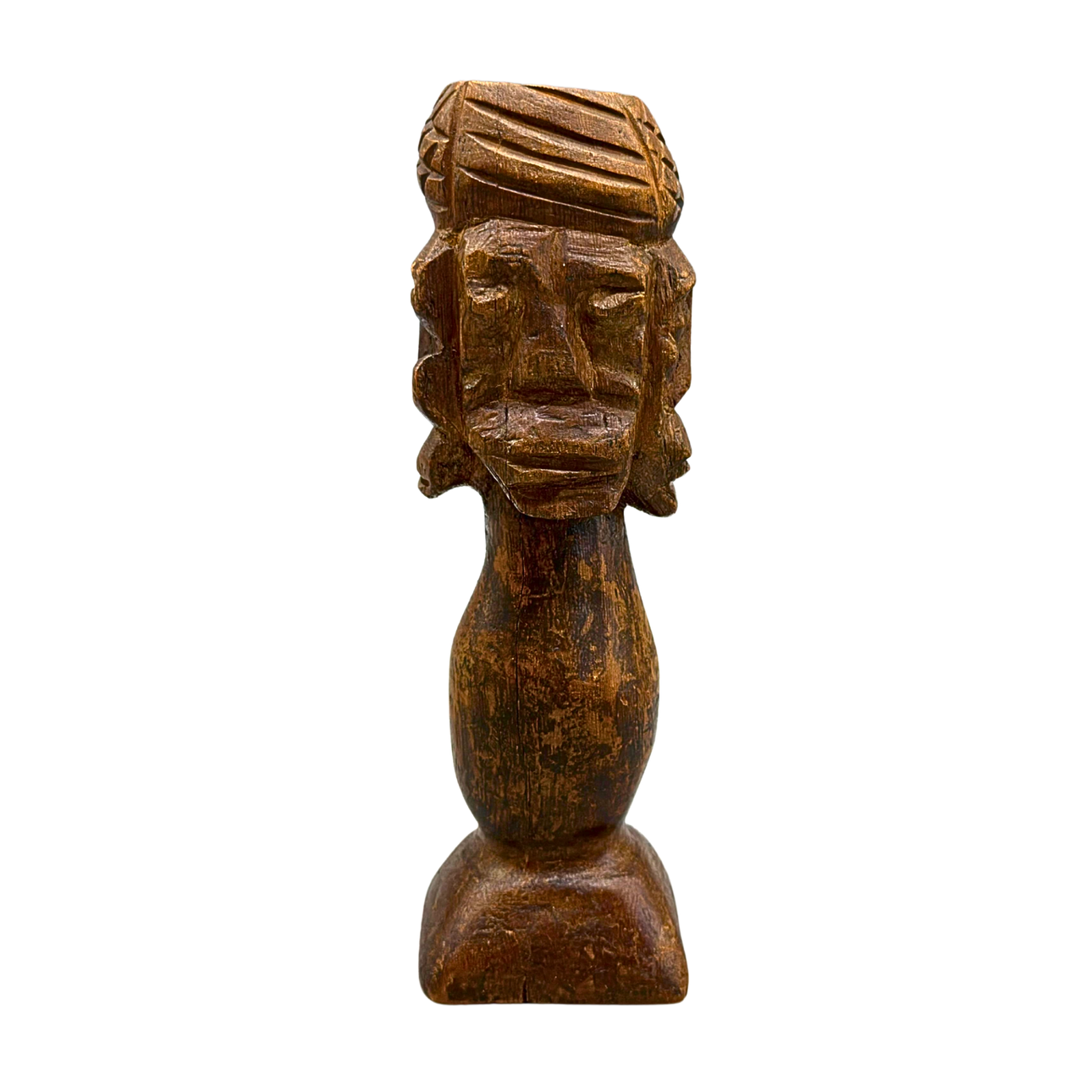 AFRICAN GUARDIAN HEAD FIGURE WITH FOUR FACES.