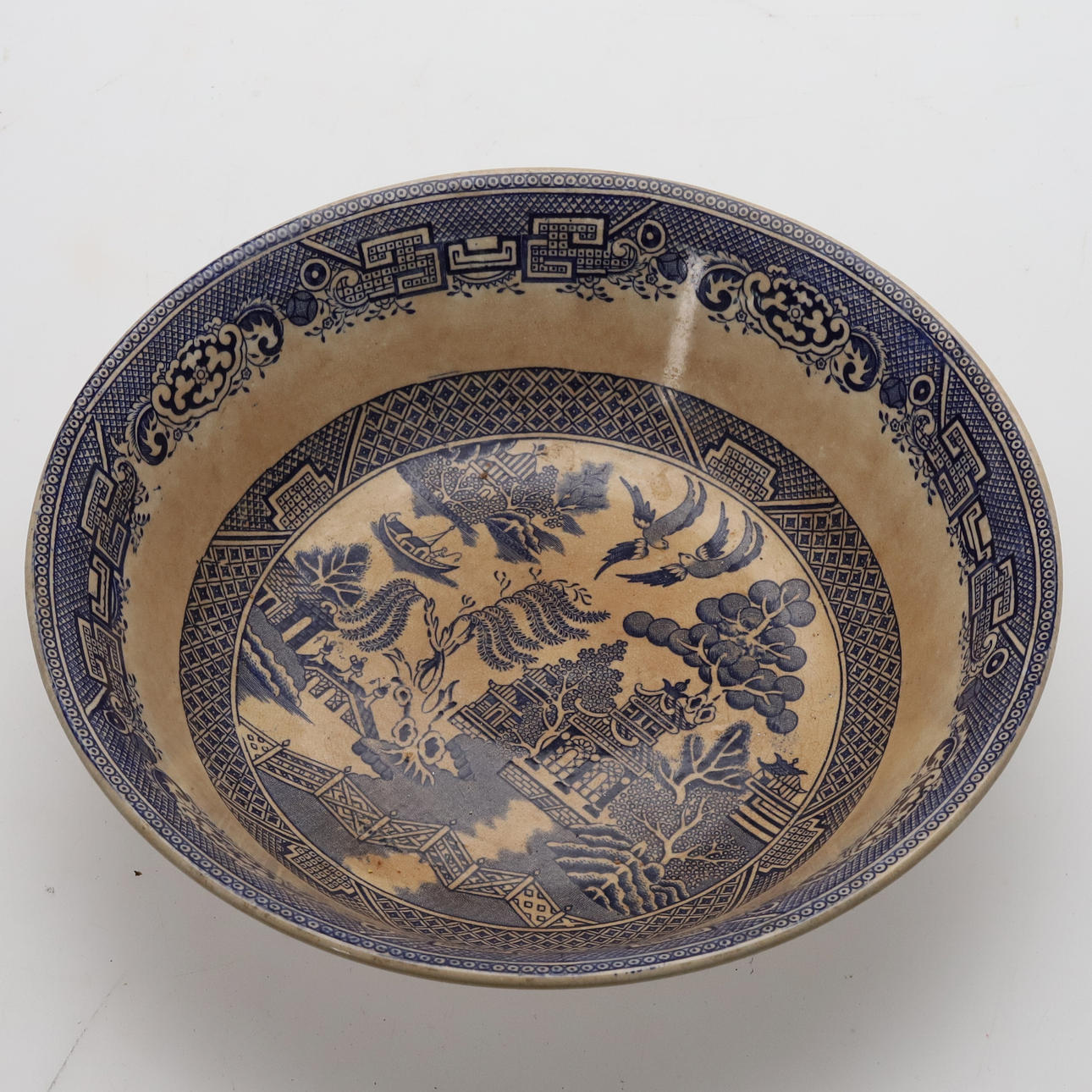 BOWL, Earthenware, "Willow", Gustavsberg, 1880s-90s.