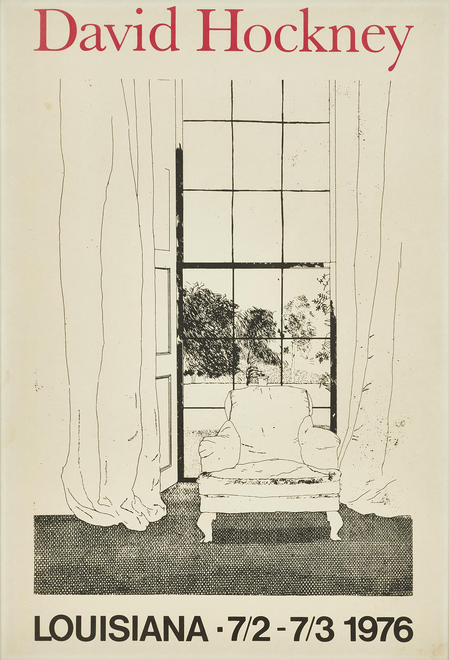 UTSTÄLLNINGSAFFISCH, offsettryck, David Hockney, Louisiana