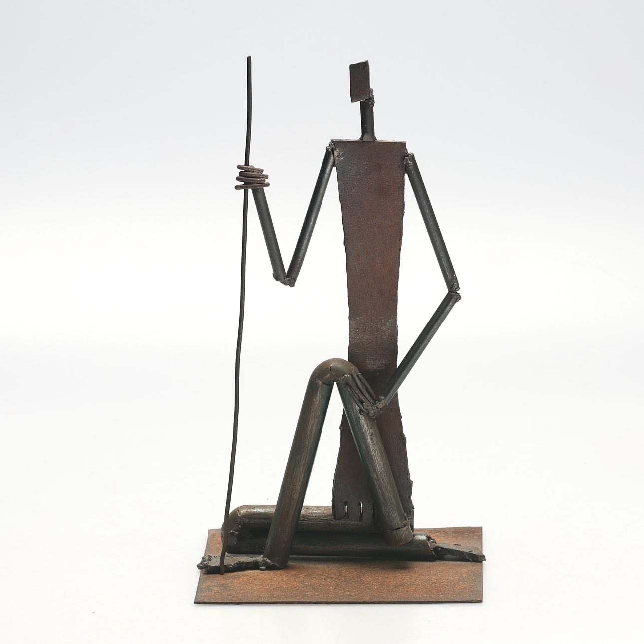 SCULPTURE, iron & wrought iron, signed MA.