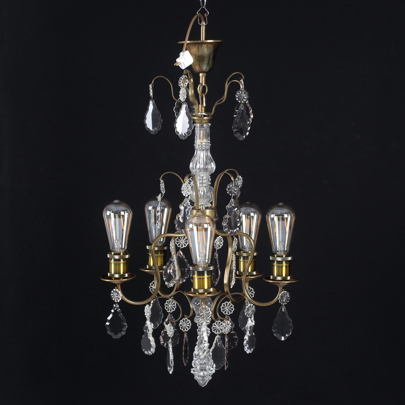 CHANDELIER, Baroque style, 5 light arms.