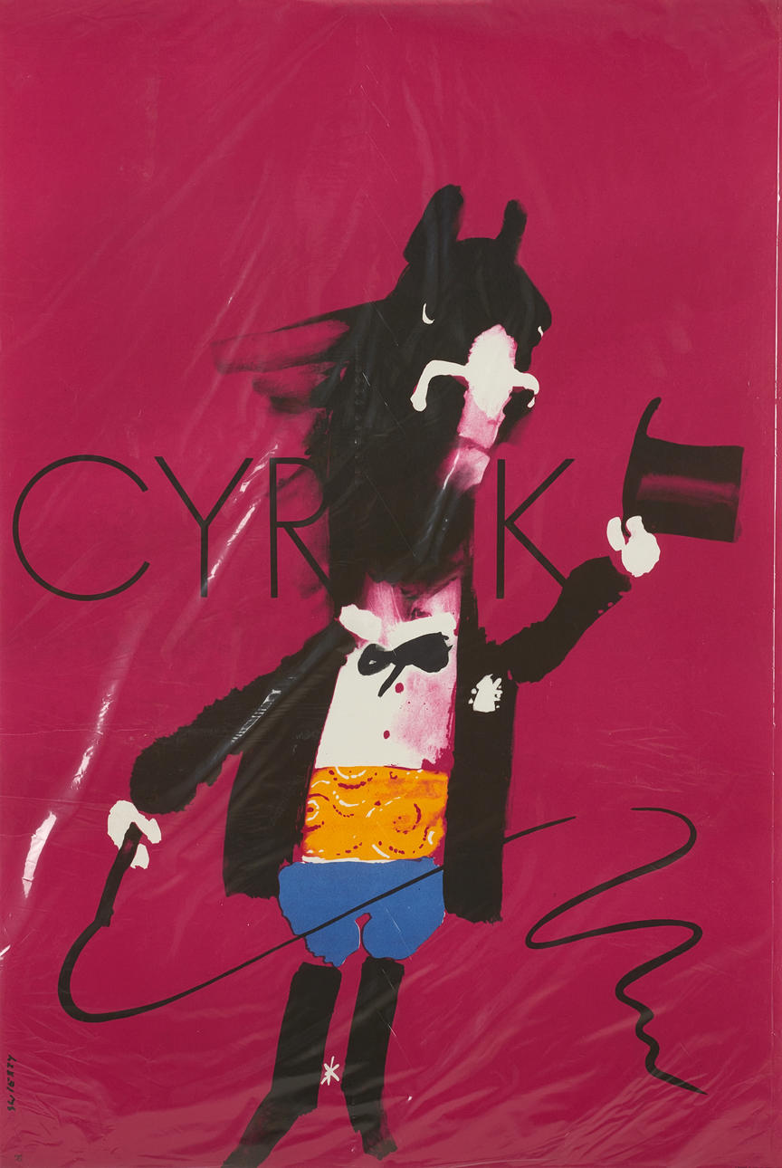 WALDEMAR ŚWIERZY. Affisch, "Cyrk Ringmaster Horse", 1970, WAG